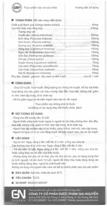 Thực phẩm bảo vệ sức khoẻ: Hoạt Huyết Mạch Não Vương - 7