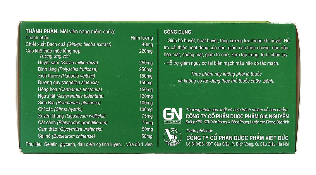 Thực phẩm bảo vệ sức khoẻ: Hoạt Huyết Mạch Não Vương - 2