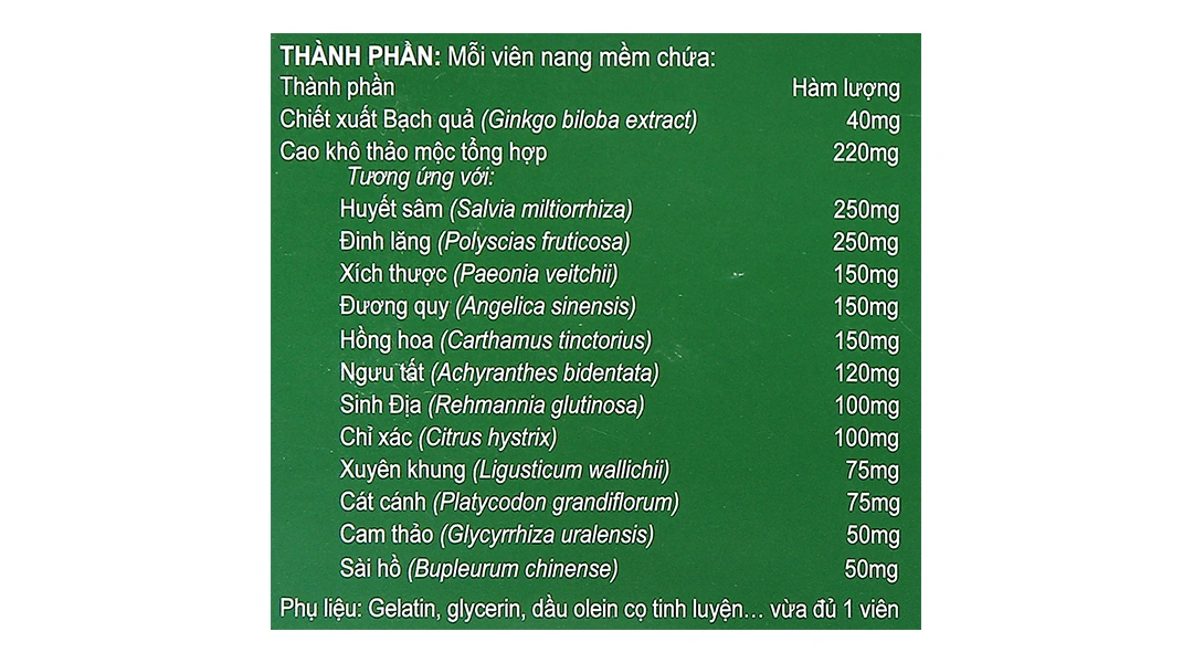 Thực phẩm bảo vệ sức khoẻ: Hoạt Huyết Mạch Não Vương - 4
