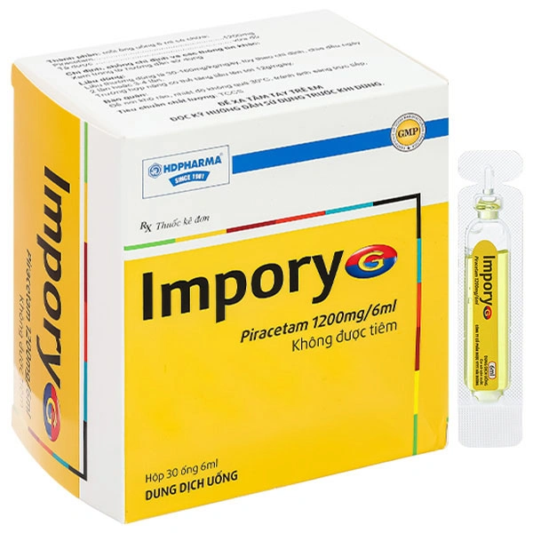 Dung dịch uống Impory G 1200mg/6ml điều trị chóng mặt, suy giảm trí nhớ, nghiện rượu