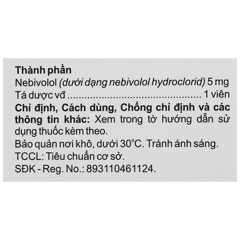 Mibelet 5mg điều trị tăng huyết áp vô căn, suy tim (3 vỉ x 14 viên) - 15
