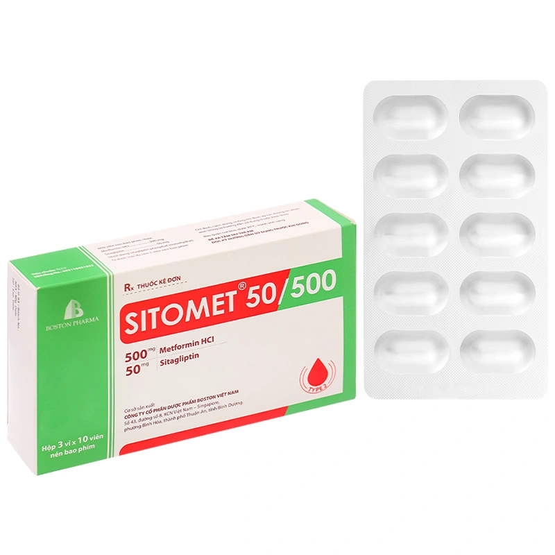 Sitomet BD 50/500 điều trị đái tháo đường tuýp 2 (3 vỉ x 10 viên) - 11