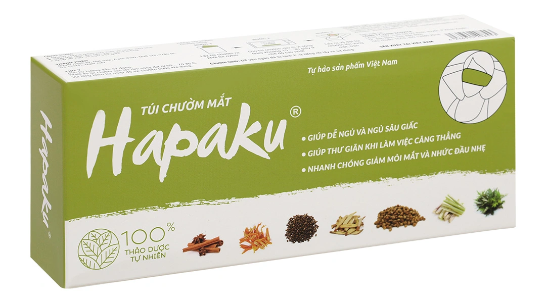 Túi chườm thảo dược nóng lạnh Hapaku cho mắt (23cm x 10cm) - 1