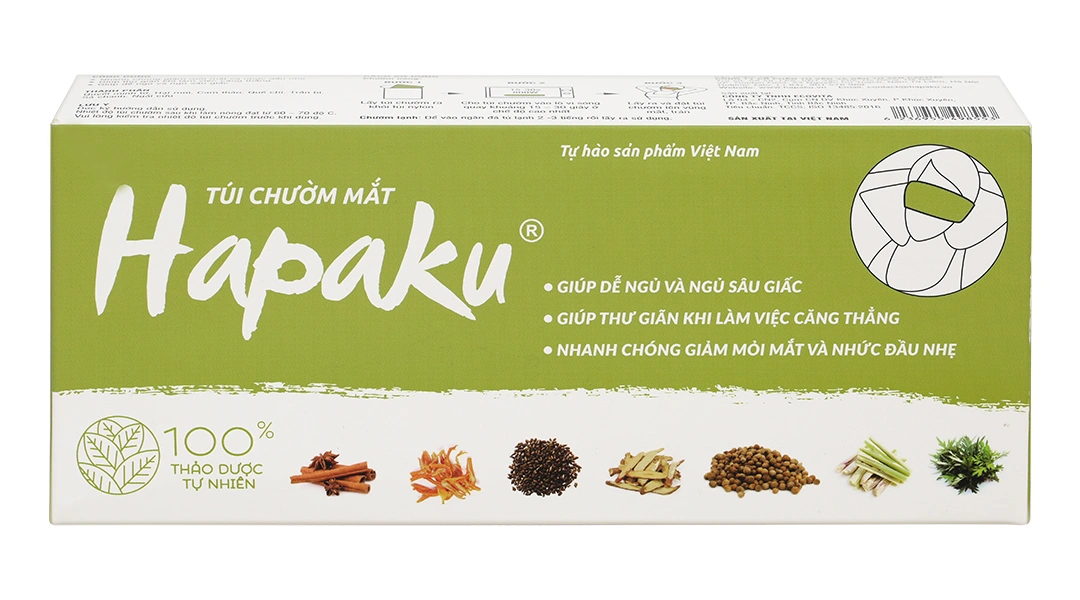 Túi chườm thảo dược nóng lạnh Hapaku cho mắt (23cm x 10cm) - 2