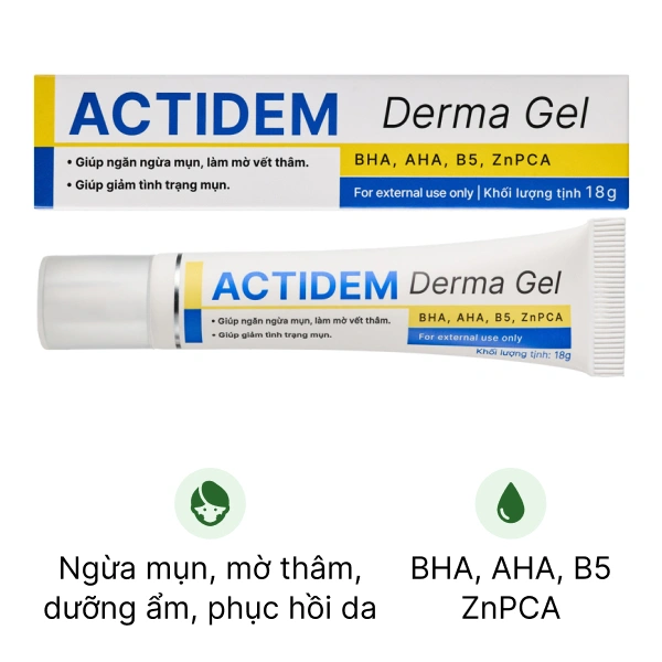 Gel Actidem Derma Gel giảm mụn, mờ thâm