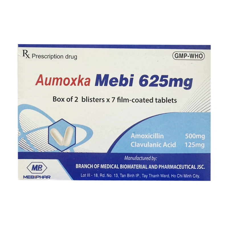 Aumoxka Mebi 625mg điều trị nhiễm khuẩn (2 vỉ x 7 viên) - 