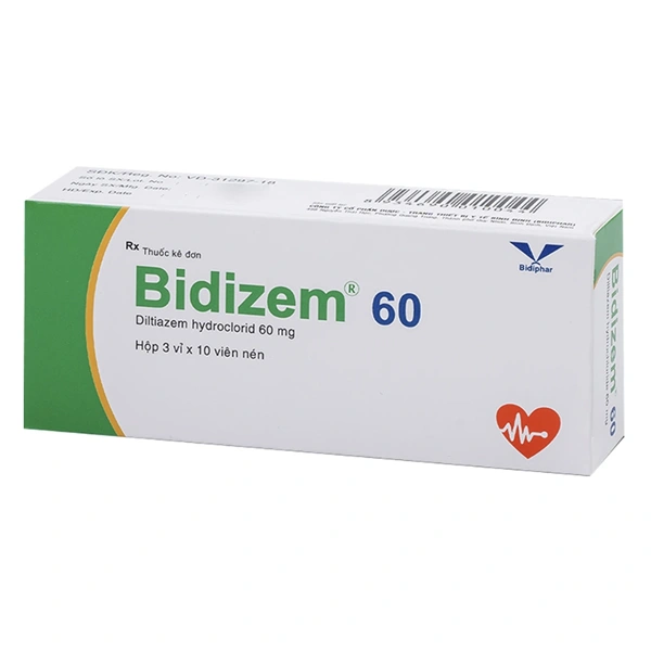Bidizem 60 phòng ngừa và điều trị lâu dài cơn đau thắt ngực