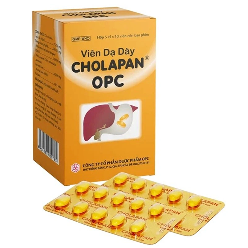 Viên dạ dày Cholapan OPC điều trị các chứng đau gan, mật kém và đau dạ dày (5 vỉ x 10 viên) - 
