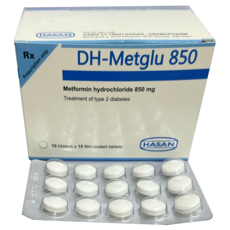 DH-Metglu 850mg trị đái tháo đường tuýp 2 (10 vỉ x 15 viên) - 