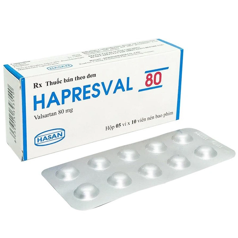 Hapresval 80 điều trị tăng huyết áp, suy tim sung huyết (5 vỉ x 10 viên) - 