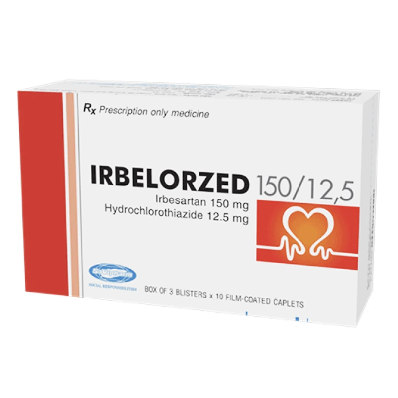 Trbelorzed 150/12.5 điều trị tăng huyết áp (3 vỉ x 10 viên) - 