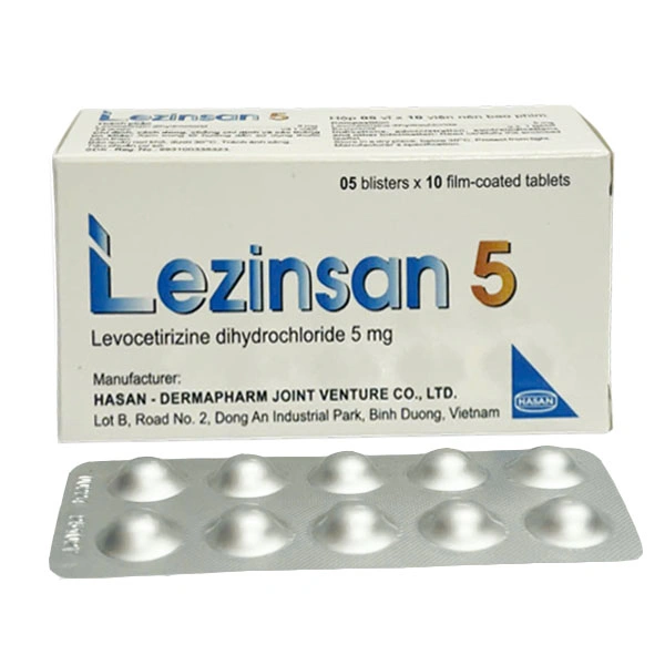 Lezinsan 5mg điều trị viêm mũi dị ứng, ngứa, nổi mề đay