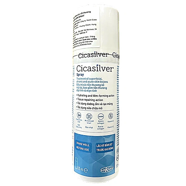 Xịt vết thương Cicasilver Spray hỗ trợ phục hồi và thúc đẩy lành vết thương