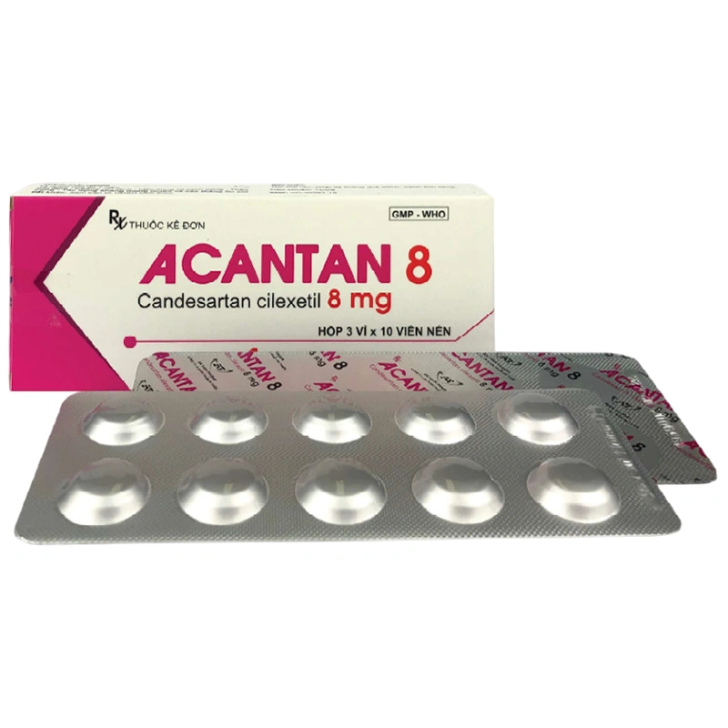 Acantan điều trị tăng huyết áp và suy tim mạn (3 vỉ x 10 viên) - 