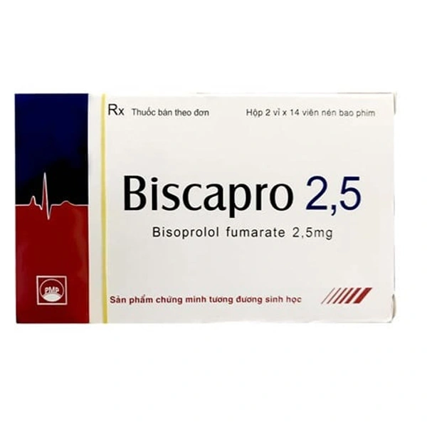 Biscapro 2.5 điều trị tăng huyết áp, đau thắt ngực
