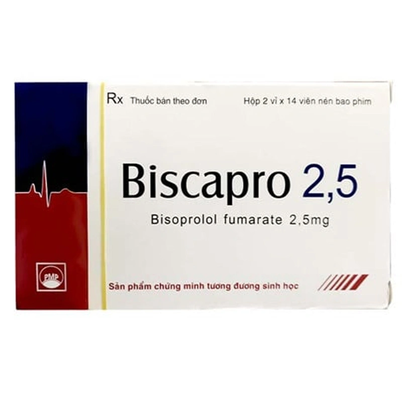 Biscapro 2.5 điều trị tăng huyết áp, đau thắt ngực (2 vỉ x 14 viên) - 