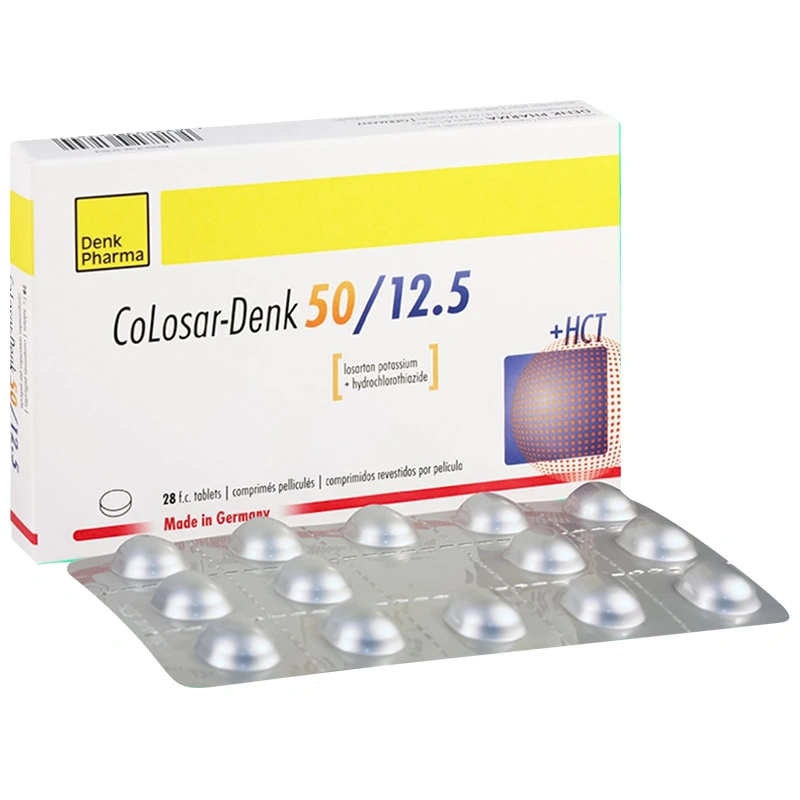 Colosar-Denk 50mg/12.5mg trị tăng huyết áp cơ bản (2 vỉ x 14 viên) - 