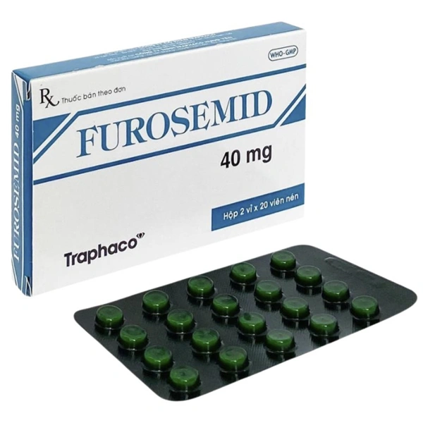 Furosemid 40mg Traphaco điều trị phù, tăng huyết áp nhẹ hay trung bình