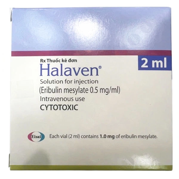 Dung dịch tiêm Halaven 1mg/2ml hỗ trợ điều trị ung thư vú tiến triển tại chỗ hoặc di căn