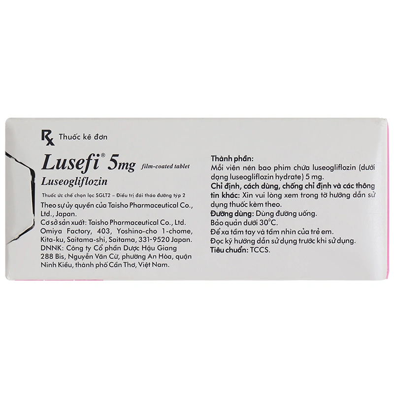 Lusefi 5mg trị đái tháo đường tuýp 2 (10 vỉ x 10 viên) 07/2026 ...