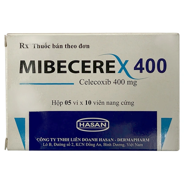 Mibecerex 400 trị viêm cột sống dính khớp, đau cấp tính
