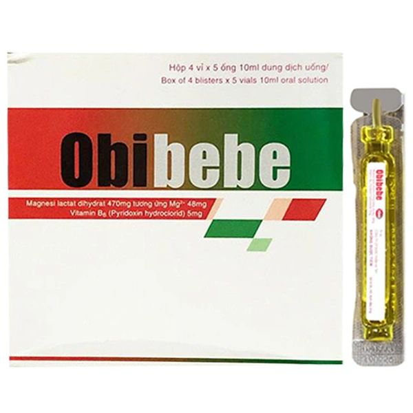 Dung dịch uống Obibebe điều trị thiếu hụt magnesi, rối loạn lo âu