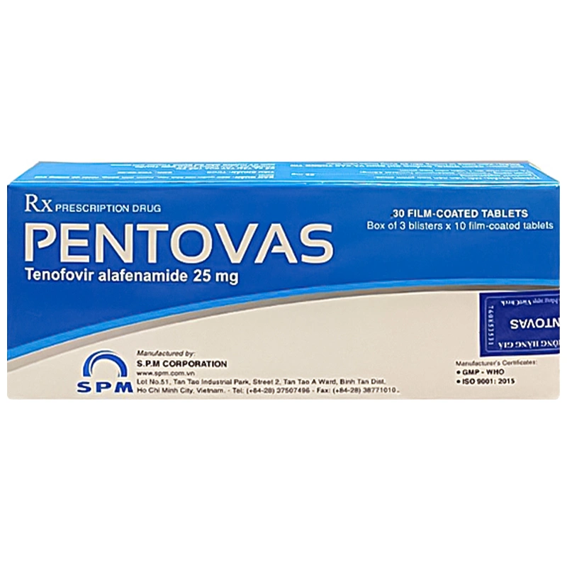 Pentovas 25mg điều trị viêm gan B mãn tính (3 vỉ x 10 viên) - 