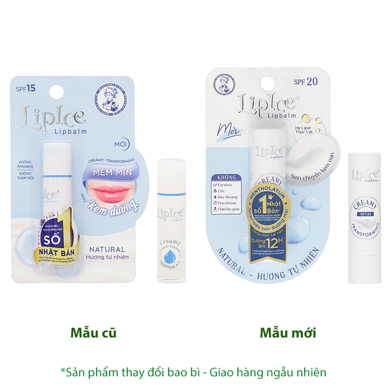 Son dưỡng môi LipIce không màu chuyển kem mịn hương tự nhiên thỏi 3.3g - 