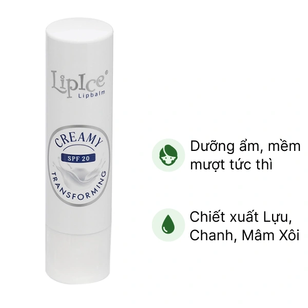Son dưỡng môi LipIce không màu chuyển kem mịn hương tự nhiên