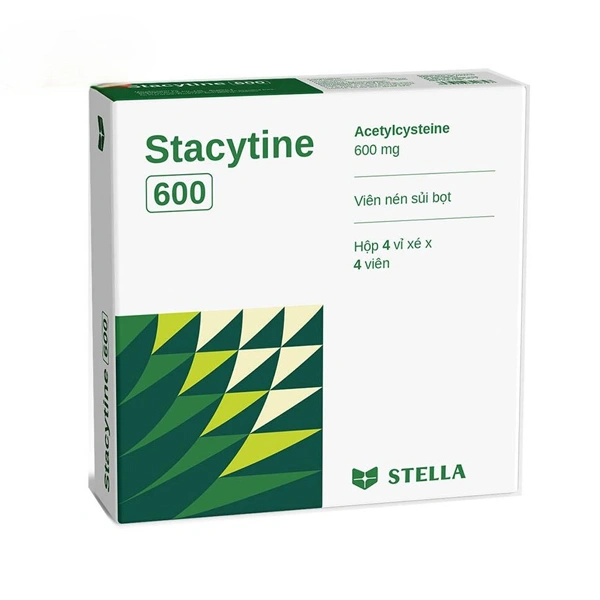 Viên sủi Stacytine 600 điều trị viêm phế quản, khí phế thũng và các bệnh hô hấp có đờm