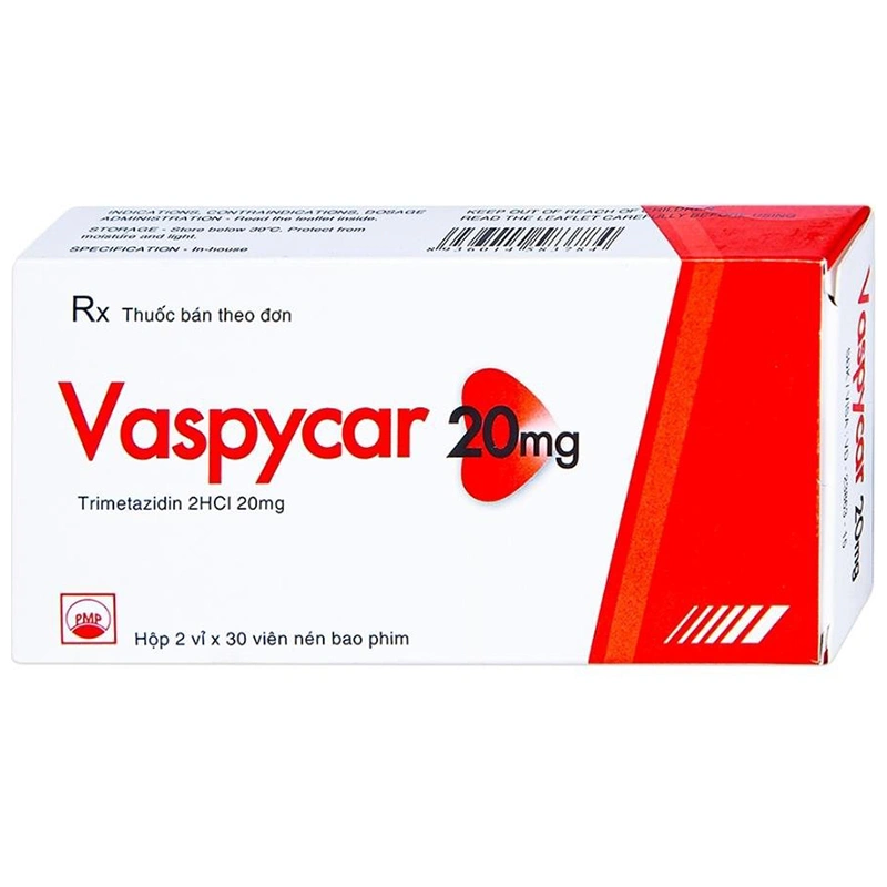 Vaspycar 20mg Pymepharco điều trị đau thắt ngực ổn định (2 vỉ x 30 viên) - 