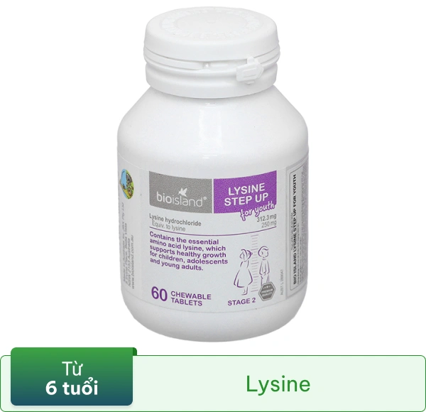 Bio Island Lysine Step Up For Youth cải thiện tình trạng kém ăn