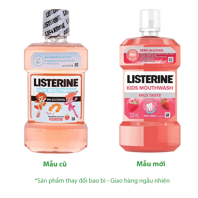 Nước súc miệng Listerine Kids Mouthwash ngừa sâu răng, sạch mảng bám chai 250ml - 