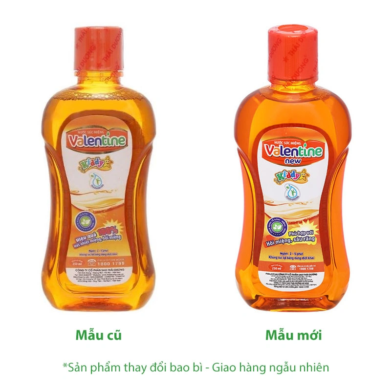 Nước súc miệng Valentine Kiddy ngừa hôi miệng, giảm nhiệt miệng chai 250ml - 