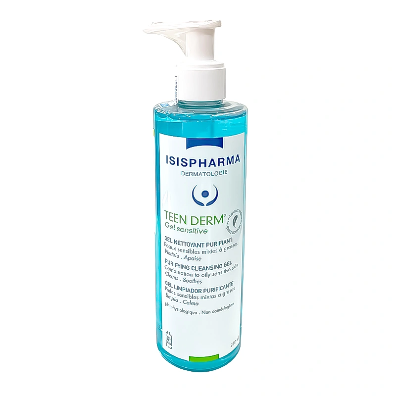 Gel rửa mặt Isis Pharma Teenderm Gel Sensitive giảm nhờn, ngừa mụn chai 250ml - 1