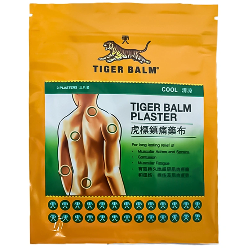 Cao dán Tiger Balm Plaster Cool giảm đau cơ, bong gân (1 gói x 3 miếng) - 