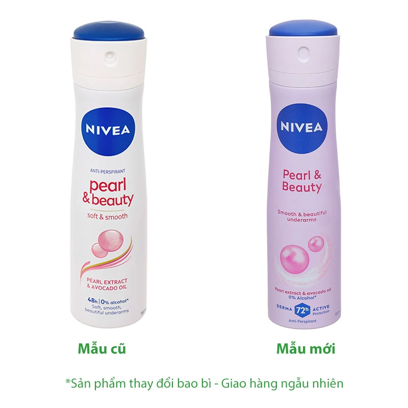 Xịt khử mùi Nivea Pearl & Beauty khử mùi, ngăn mồ hôi 72h chai 150ml - 