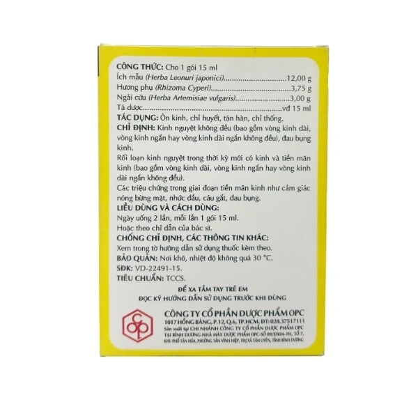 Cao lỏng Cao Ích Mẫu trị kinh nguyệt không đều, đau bụng kinh hộp 30 gói x 15ml - 4