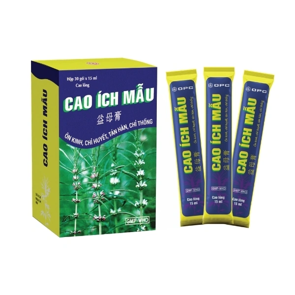 Cao lỏng Cao Ích Mẫu trị kinh nguyệt không đều, đau bụng kinh hộp 30 gói x 15ml - 