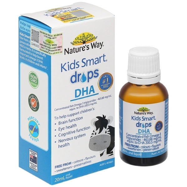 Combo 2 lọ Thực phẩm bảo vệ sức khỏe Nature's Way Kids Smart Drops DHA 20ml - 1