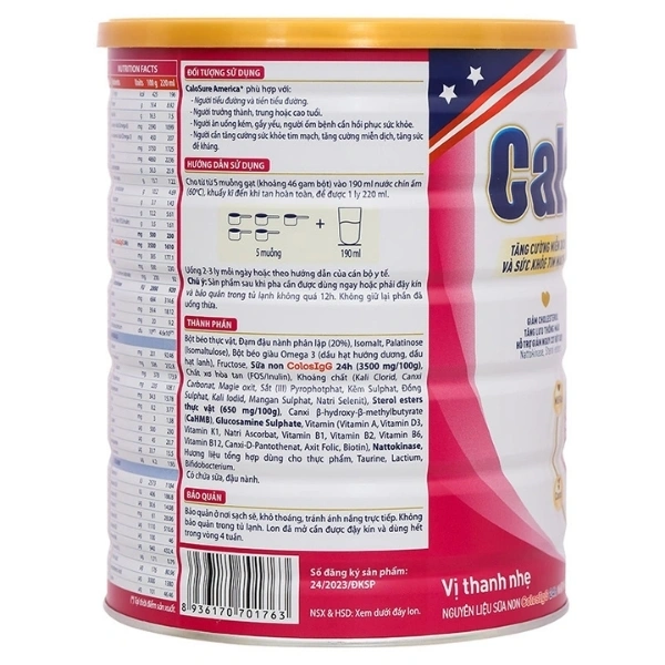 COMBO 2 lon Sữa bột Calosure America+ dành cho người tiểu đường 800g - 3