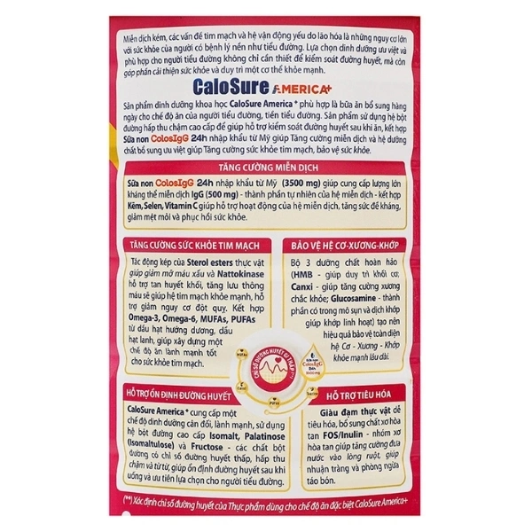 COMBO 2 lon Sữa bột Calosure America+ dành cho người tiểu đường 800g - 5