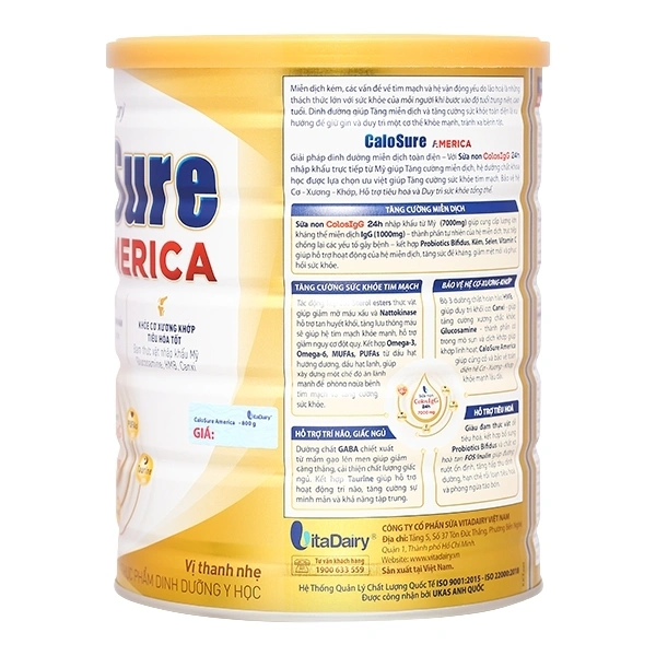 COMBO 2 lon Sữa bột Calosure America tăng cường miễn dịch và sức khỏe tim mạch 800g - 1
