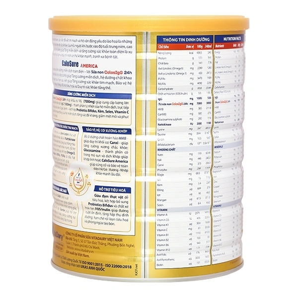 COMBO 2 lon Sữa bột Calosure America tăng cường miễn dịch và sức khỏe tim mạch 800g - 2