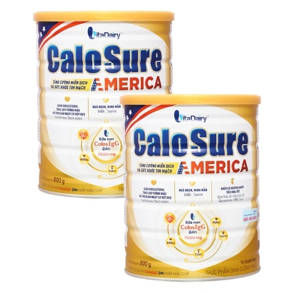 COMBO 2 lon Sữa bột Calosure America tăng cường miễn dịch và sức khỏe tim mạch 800g - 