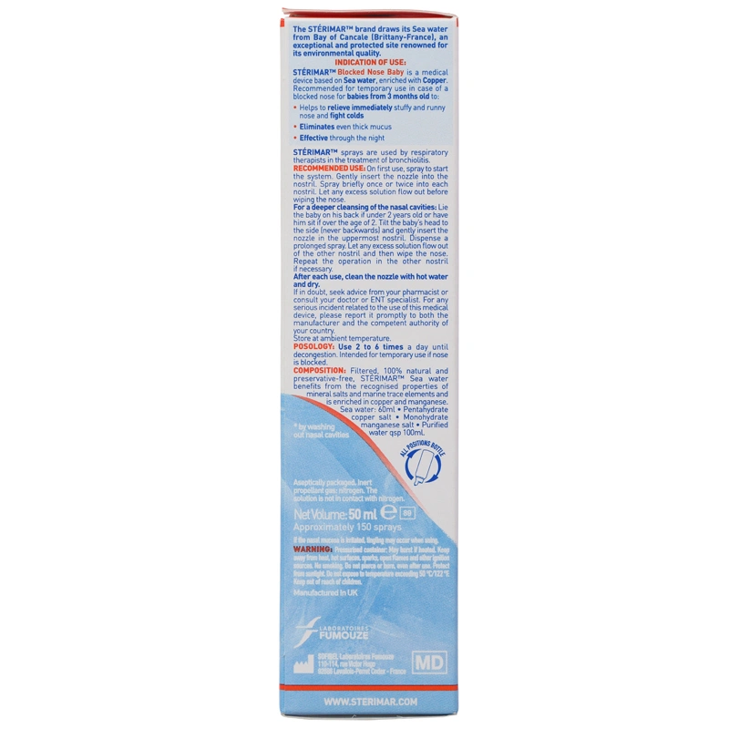 Dung dịch xịt mũi baby STERIMAR Blocked Nose Hygiene giảm nghẹt mũi cho bé chai 50ml - 5