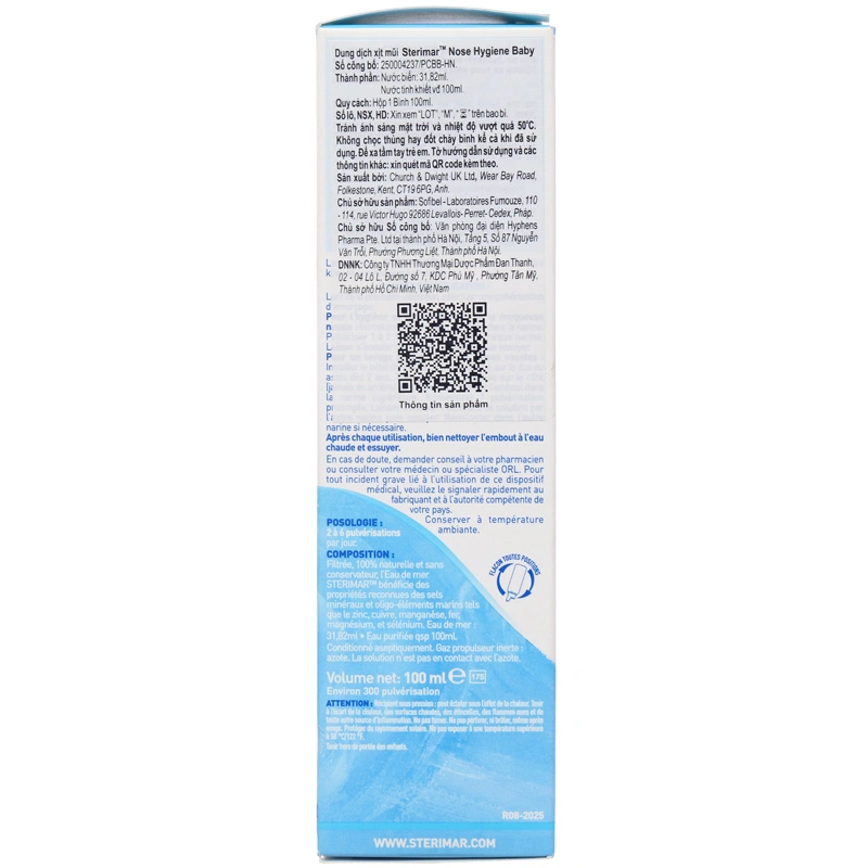 Dung dịch xịt mũi baby STERIMAR Nose Hygiene làm sạch mũi cho trẻ chai 100ml - 2