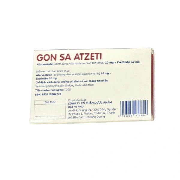 Gon Sa Atzeti 10/10mg trị rối loạn mỡ máu (3 vỉ x 10 viên) - 4