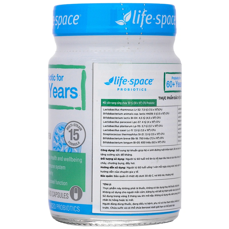 Life-Space Probiotic for 60+ Years tăng cường miễn dịch cho người cao tuổi Lọ 60 viên - 4