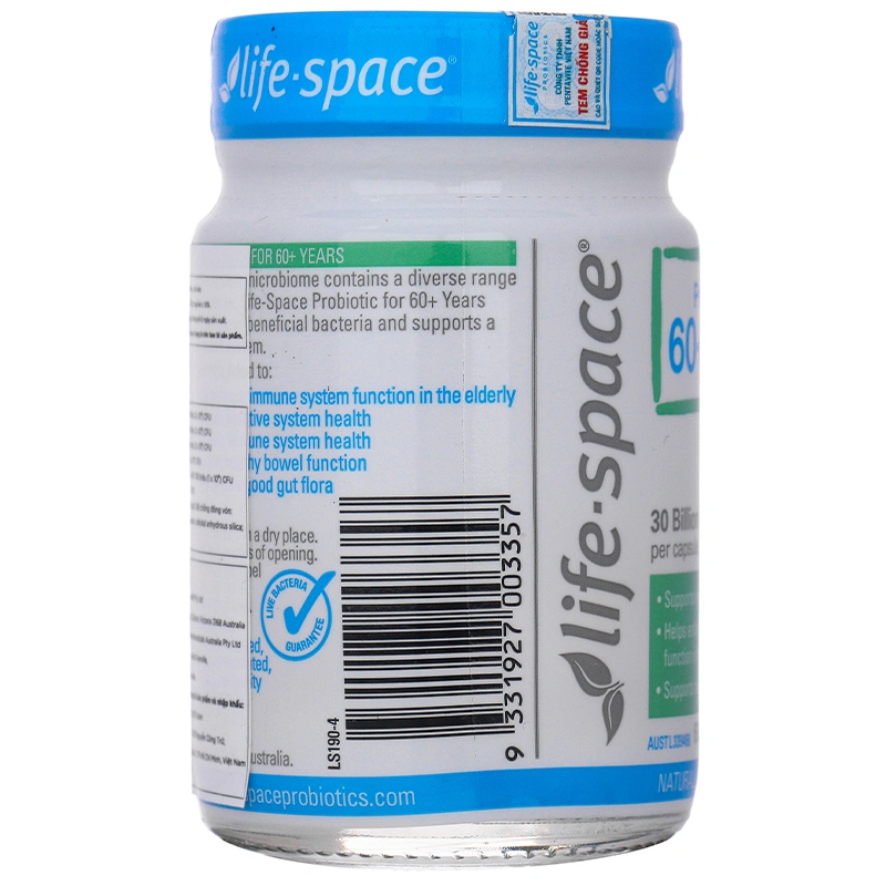Life-Space Probiotic for 60+ Years tăng cường miễn dịch cho người cao tuổi Lọ 60 viên - 2